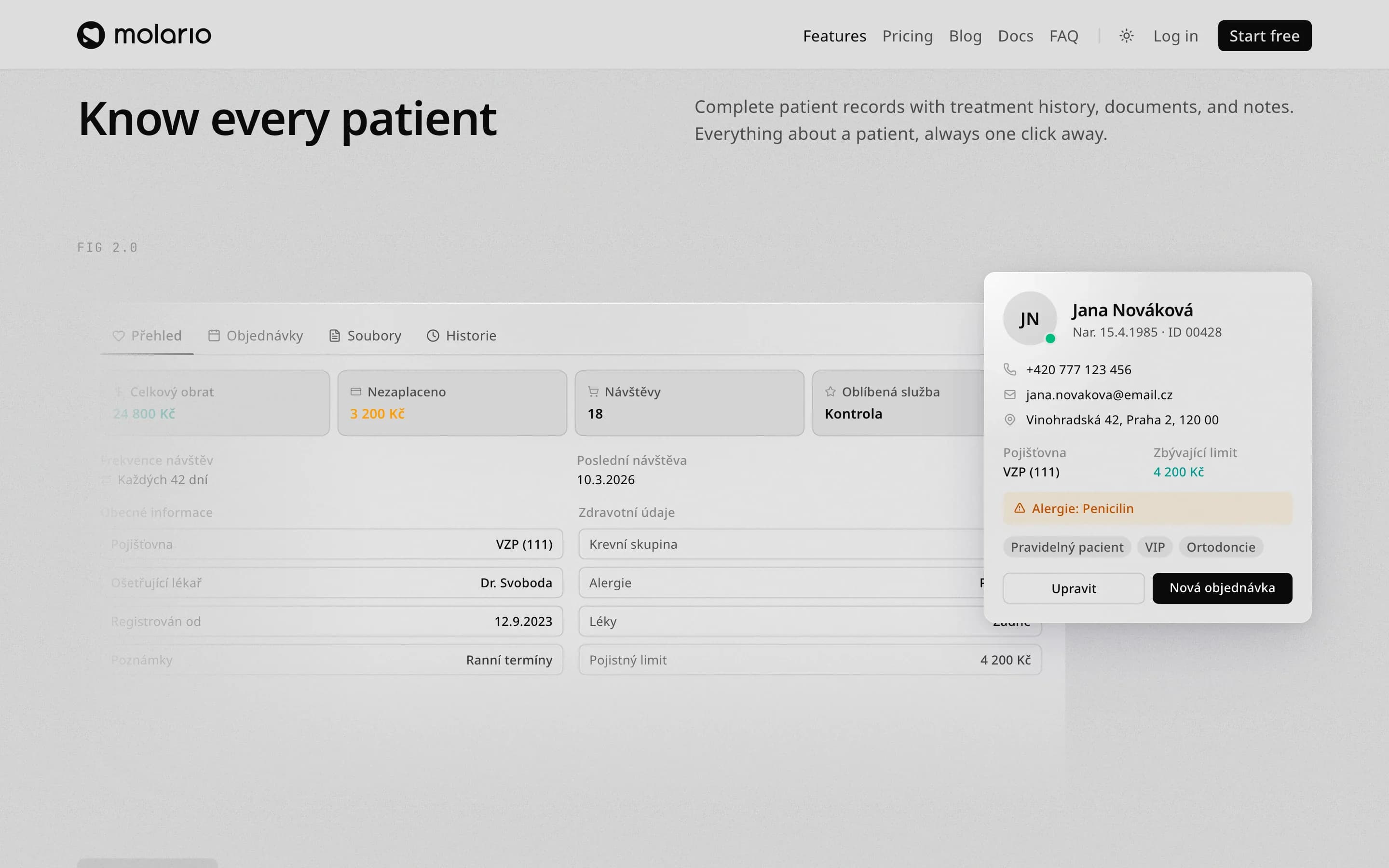 Patient record with insurance and allergy alert