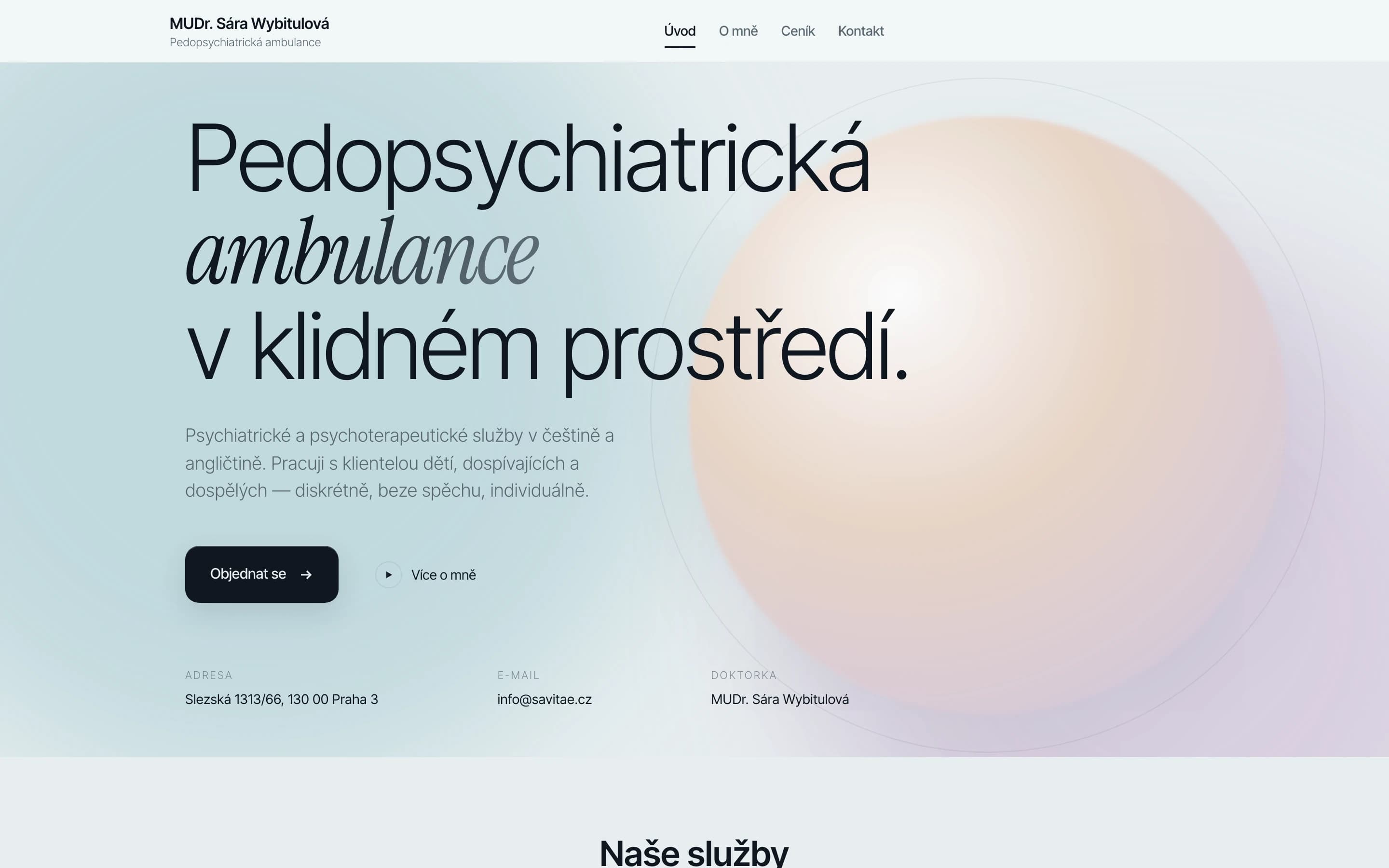 savitae.cz homepage hero
