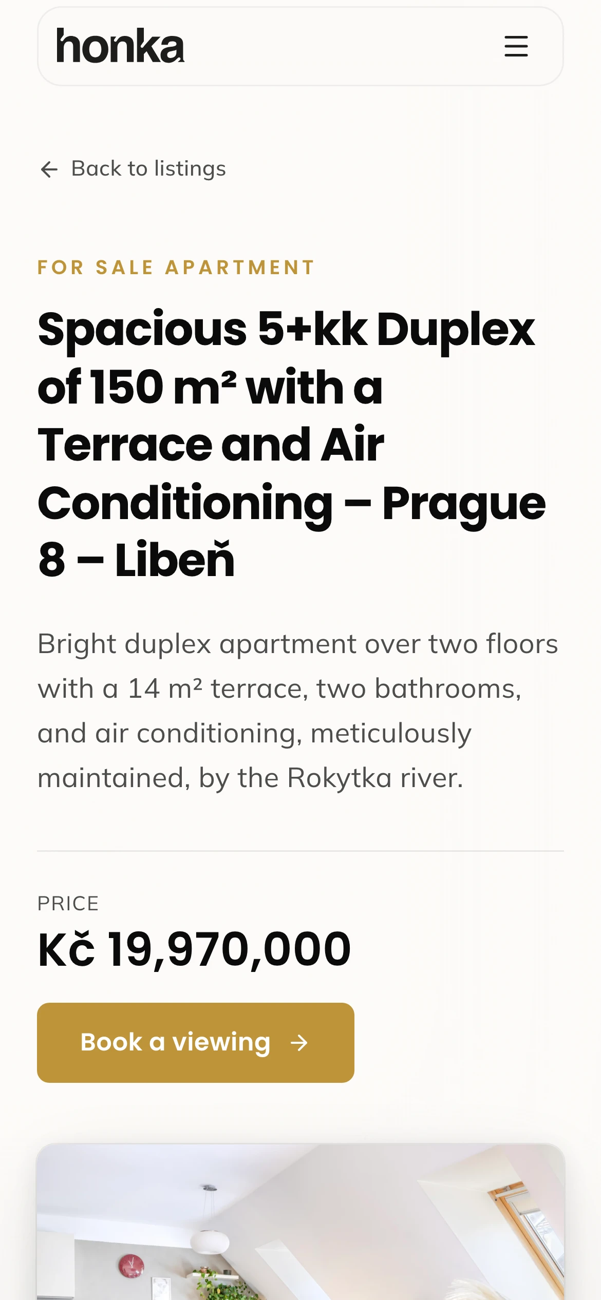 Property detail on a phone