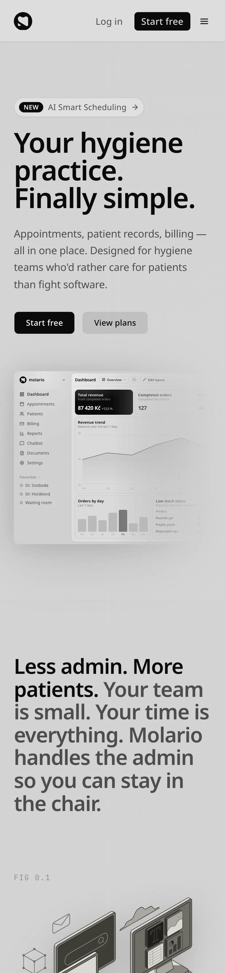 molario marketing site on a phone