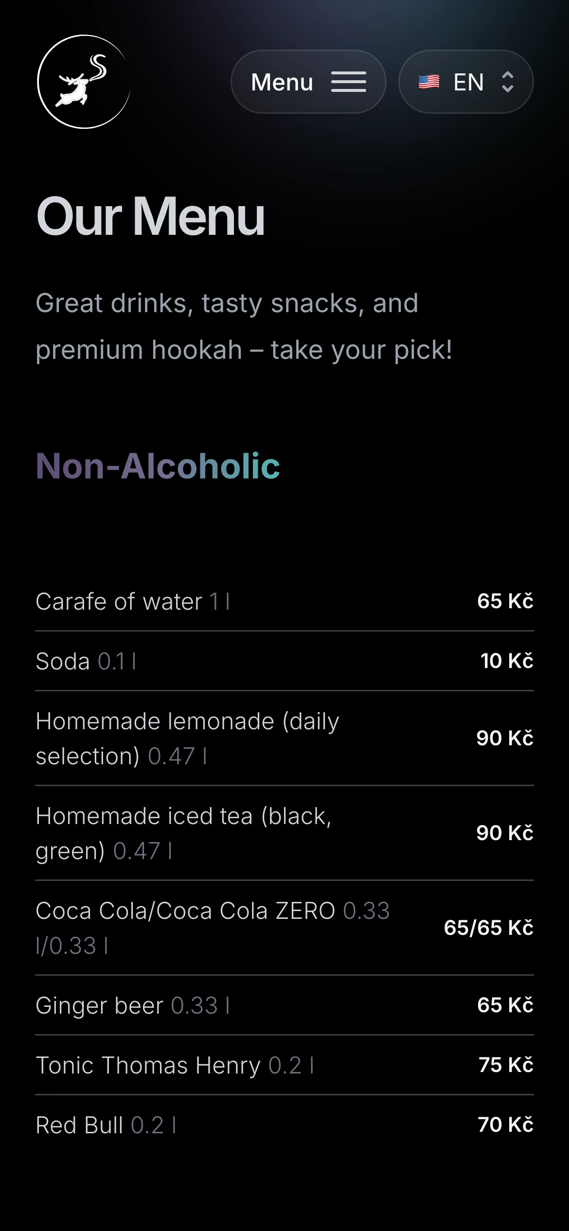 Menu on a phone