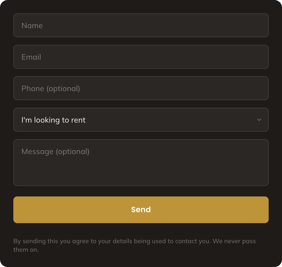 The lead form, contextualised by intent