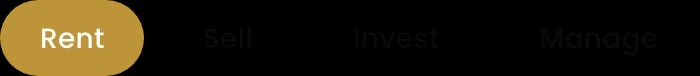 Hero segment tabs: Rent, Sell, Invest, Manage