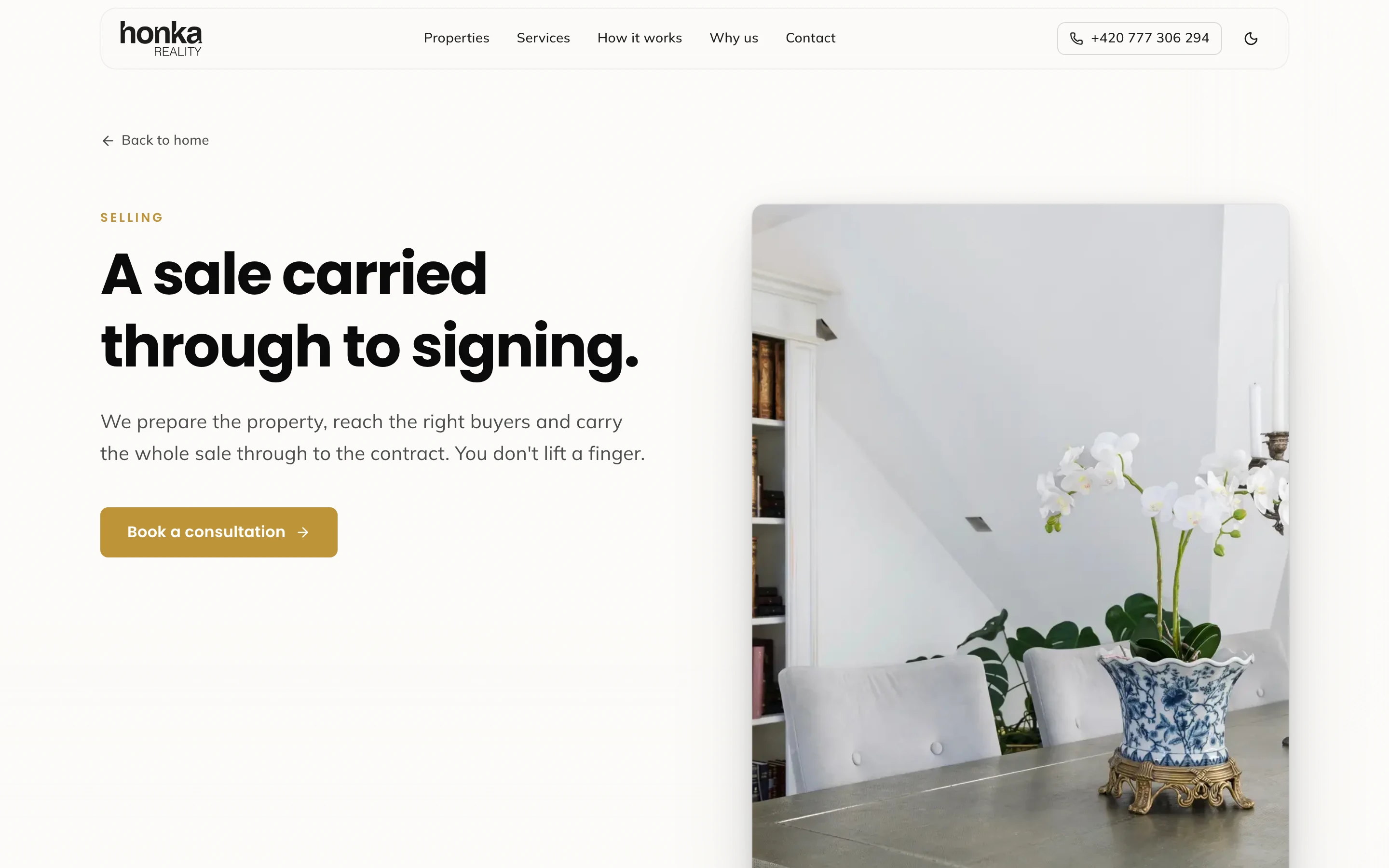 The Selling service page