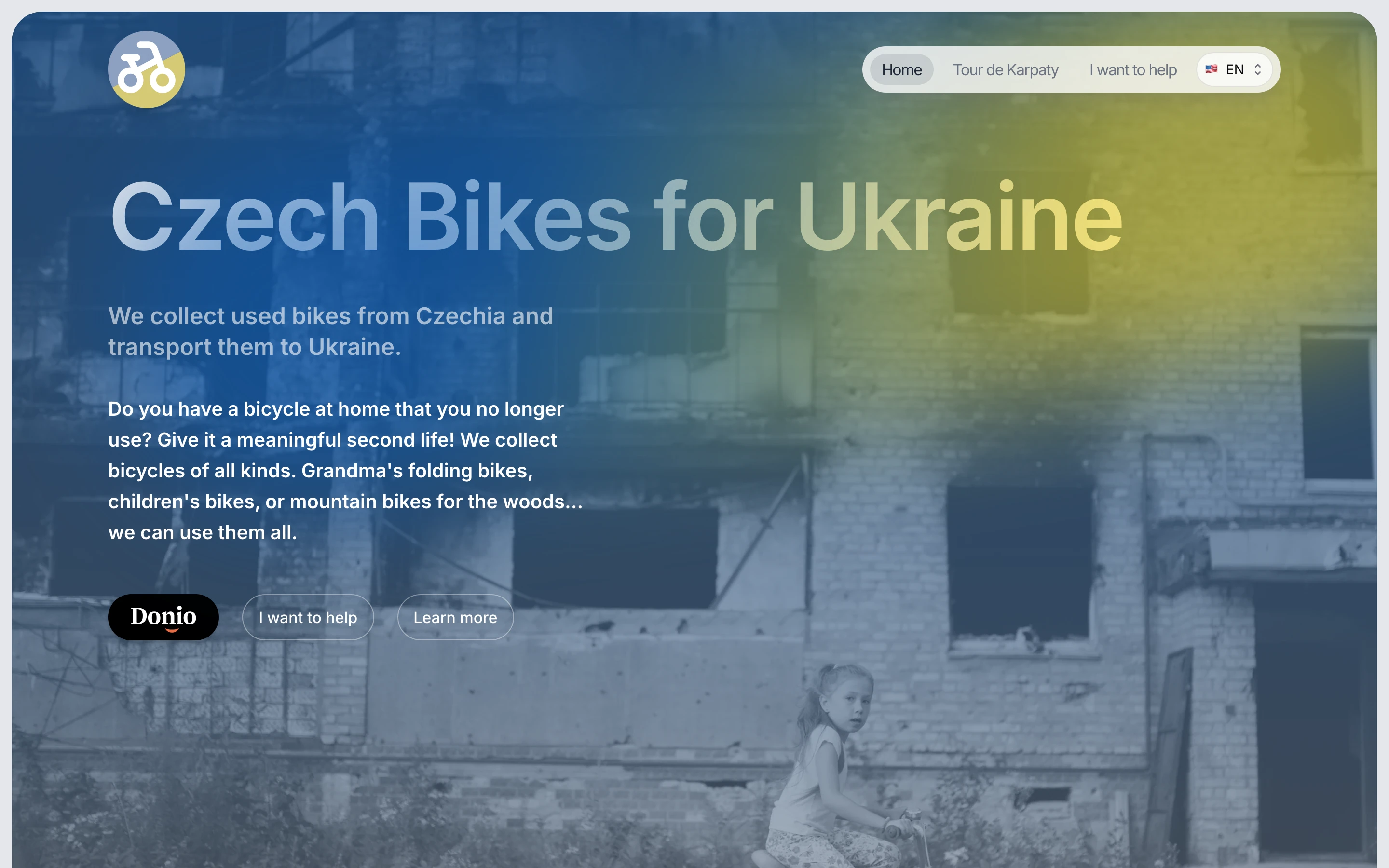 kolaproukrajinu.cz homepage hero