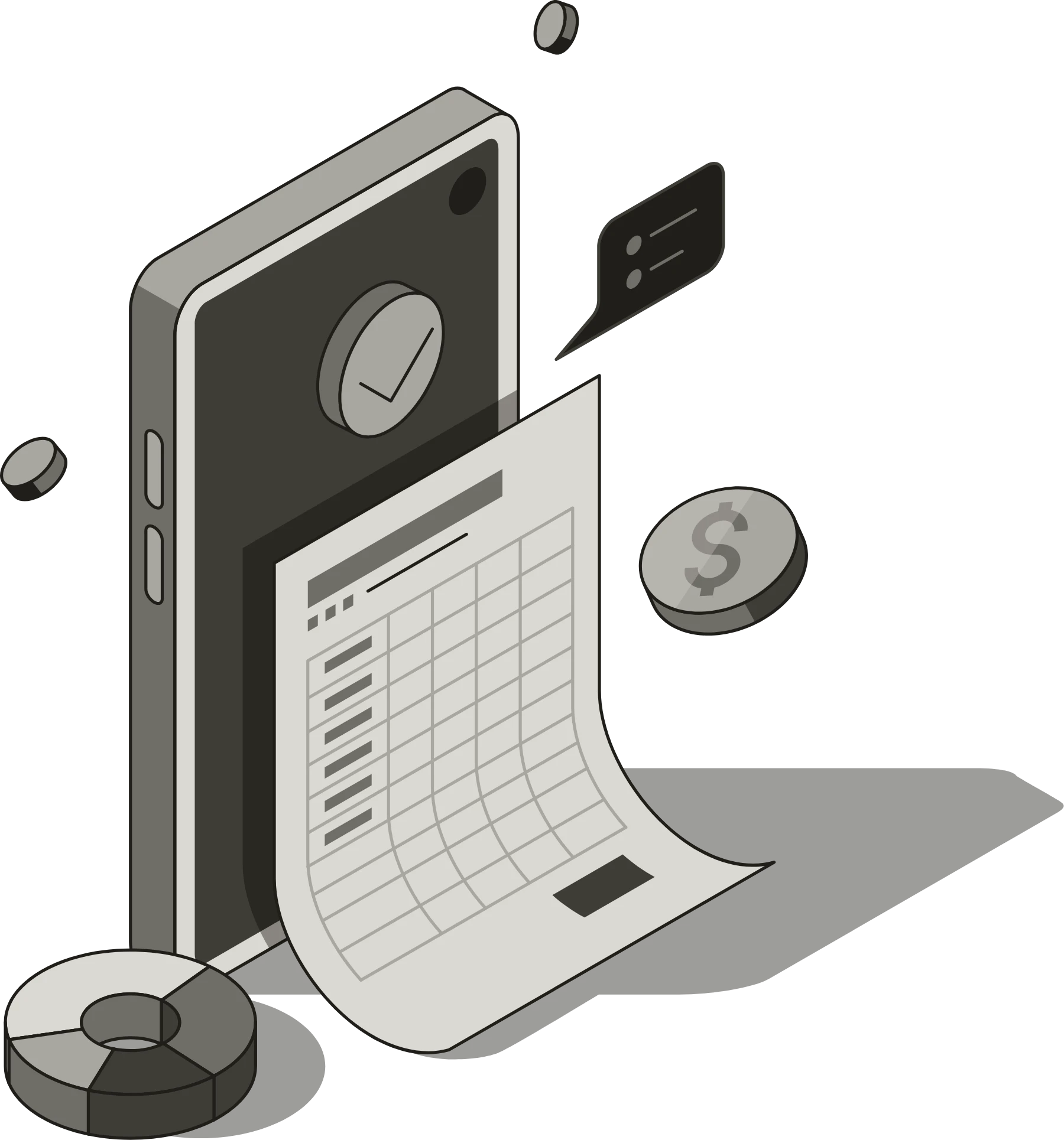 Phone with booking checklist and reminder clock